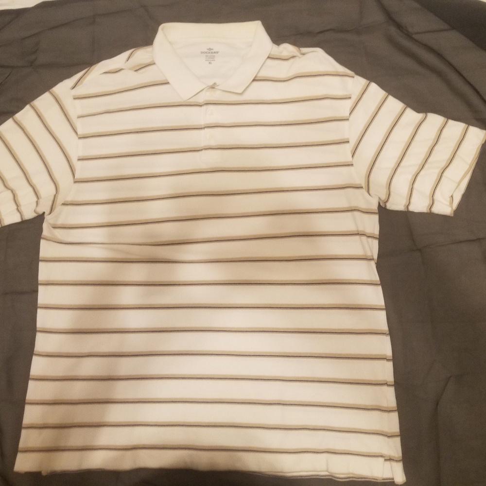 Dockers Mens Striped Polo Shirt